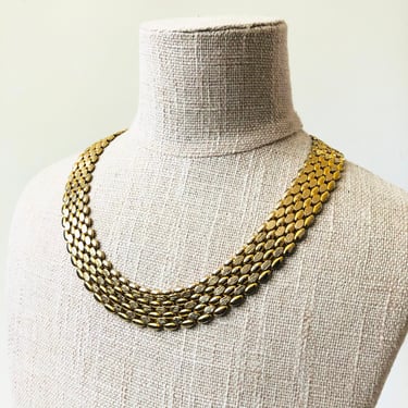 Vintage Gold Mesh Choker Necklace 