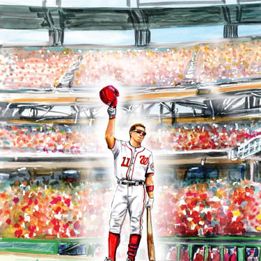 Honoring Mr. National Ryan Zimmerman Baseball Gicleé Print by Cris Clapp Logan 