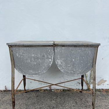 Antique Ideal Galvanized Metal Washtub Double Basin Chippy Paint Washing Laundry Room Metal Storage Tub Farmhouse Cottage Cabin Rustic Sink 
