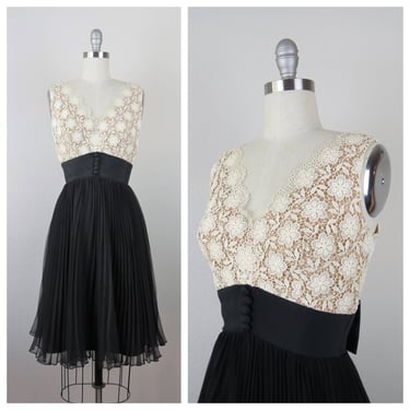 Vintage 1960s Miss Elliette dress, party, cocktail, formal, prom, evening, lace, mini, elegant 