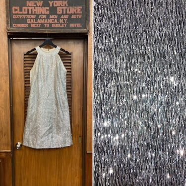 Vintage 1960’s Silver Mod Eyelash Tinsel Go Go Holiday Party NYE Dress, Mod, Go Go, Silver, Tinsel Dress, New Years, Holiday Dress, 1960s 