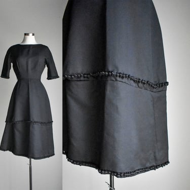 1950s Black Formal Cocktail Dress 