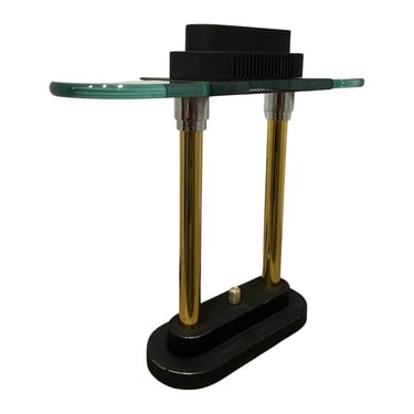 Post Modern mid century postmodern glass copper Desk Lamp Robert Sonneman design 1980s 80s modern 