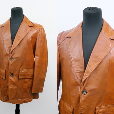 1980s Ralph Edwards Leather Fashions Mens Jacket, Vintage Leather Jacket, Vintage Western Wear, Size Mens Large, 42