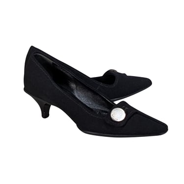 Prada - Black Fabric Upper Kitten Heel Pumps Sz 6.5