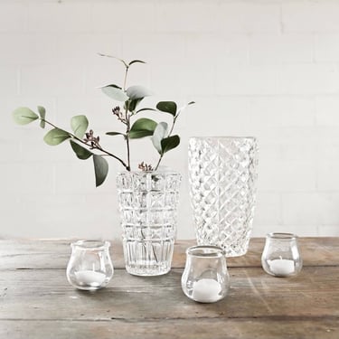 vintage french cut glass vase i