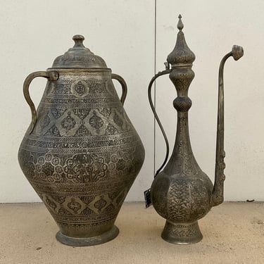 Large Middle Eastern Vases with Lid