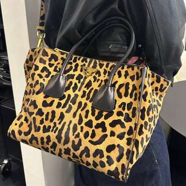 Prada Cheetah Print Large Calfhair 2way Bag