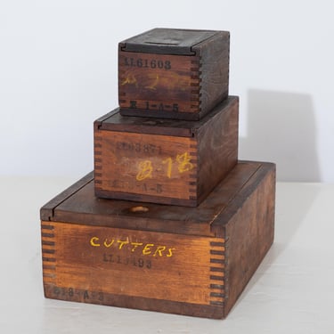 Wooden Work Boxes Set of 3 
