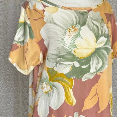 Silk Dress, Tropical Print, Tommy Bahama, A-Line, Shift, Caftan, Muumuu, 90s 00s 