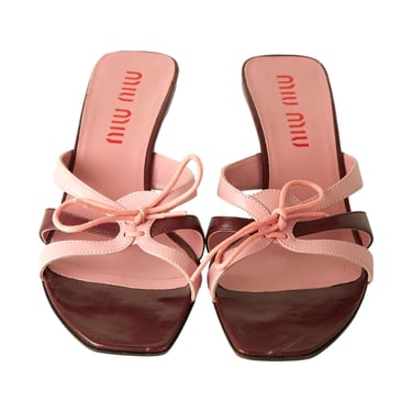 Miu Miu Pink Tie Kitten Heels