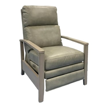 Modern Gray Leather Recliner