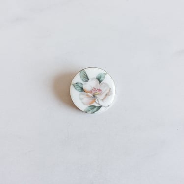1950s french porcelain de Paris floral brooch
