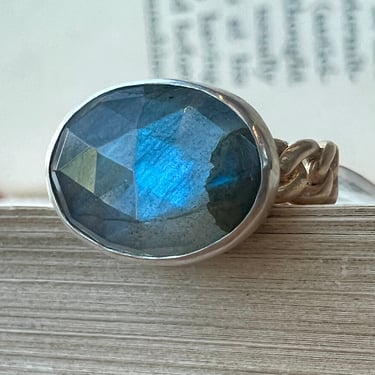 Chain Bronze Band - Labradorite - Size 8.5