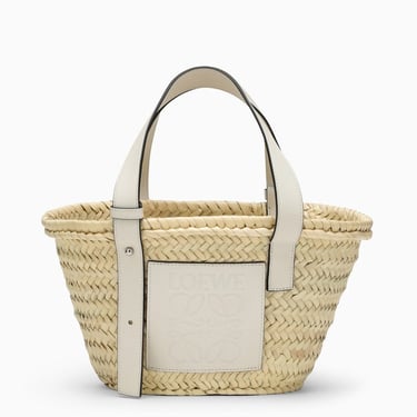 Loewe Small Basket Bag In Raffia Natural/Whit Women