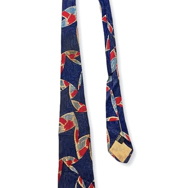 Vintage 1930s Necktie ~ Embroidered / Brocade ~ Art Deco / Rockabilly / Swing ~ Neck Tie / Cravat 