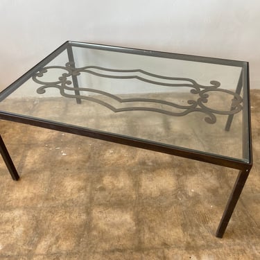 Custom Made Glass and Steel Coffee Table