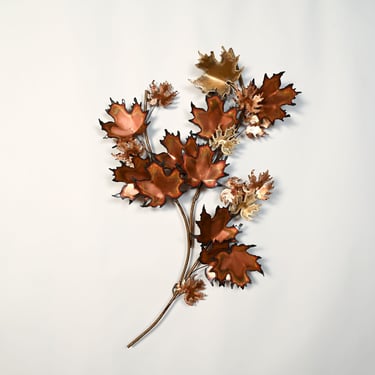 Maple Leaves Curtis Jere Metal Wall Art Mid Century Modern 