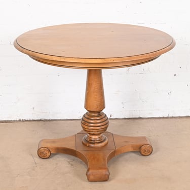 Ethan Allen French Empire Maple Pedestal Breakfast Table or Center Table