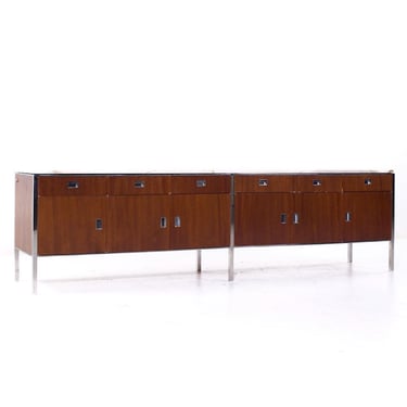 Gordon Bunshaft Mid Century Walnut and Marble File Credenza - mcm 