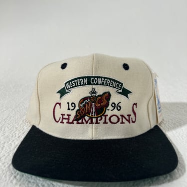 Vintage 1996 Seattle Supersonics Western Conference Champions Snapback Hat Deadstock