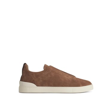 Zegna 'Triple' Brown Suede Sneakers Men