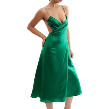 DSquared2 F/W 2005 Open Back Emerald Green Silk Dress 