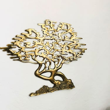 Vintage Brass Tree Wall Sculpture 