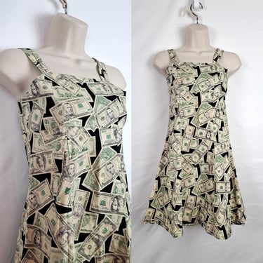 Vintage 2000s Money Dress, Size Extra Small 