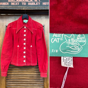 Vintage 1970’s “Alley Cat” Betsey Johnson Corduroy Detailed Jacket, 70’s Mod Top, Vintage Clothing 