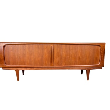 #1639 1960s Teak Tambour Door Sideboard by Bernhard Pedersen & Son