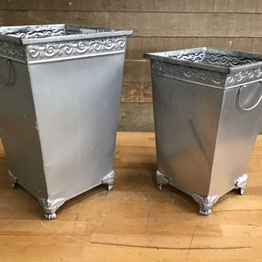 Pair of Ornate Steel Buckets (Tacoma)