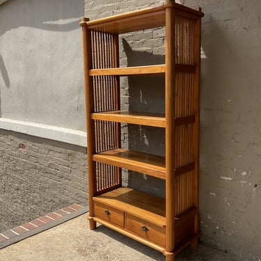 Solid Teak and Bamboo Bookcase