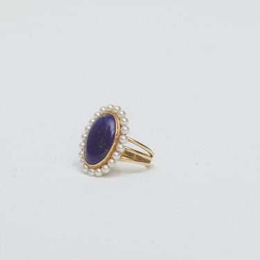 Lapis Lazuli and Pearl Ring