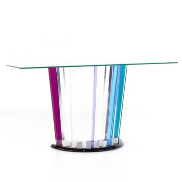 Shlomi Haziza Colored Lucite Glass Top Console Table-Contemporary 