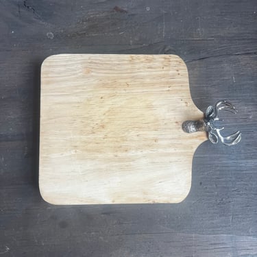 Wooden Cheese Board with Metal Deer Head