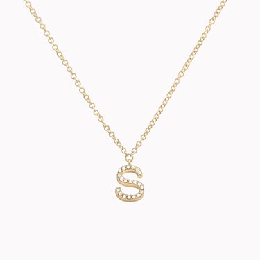 Diamond Letter "S" Initial Necklace