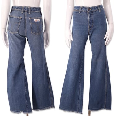 70s FADED GLORY denim bell bottom jeans 24, vintage high