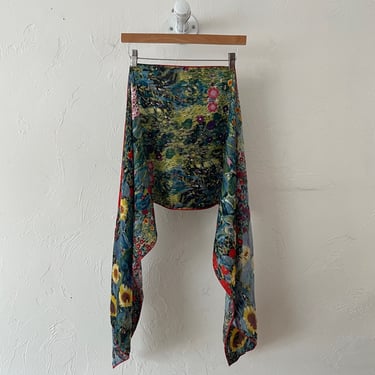 Vintage Italian Artis Vivendi Museum Gustav Klimt Floral Long Silk Scarf