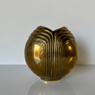 1980's Vintage Dolbi Cashier Solid Brass Vase 