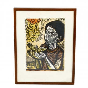 Irving Amen "To Life" Woodcut