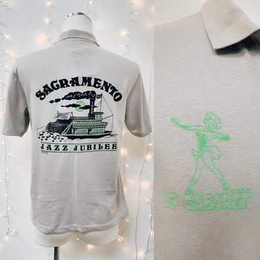 1991-1992 Sacramento Traditional Jazz Society Jubilee / Le Cabaret Button Up Polo Shirt by ScreenMates | Vintage, Single Stitch, Souvenir 