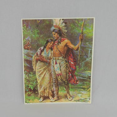 Vintage Hiawatha's Wedding Journey Print - Native American - J.L.G. Ferris - 8