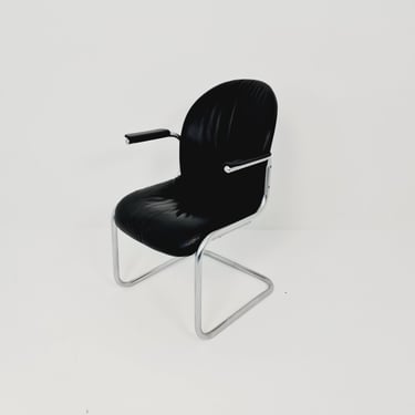 Space Age Mauser leather desk chair/ arm chair, 1970s West Germany 