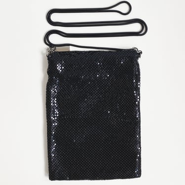 Black Chainmail Flap Crossbody Bag