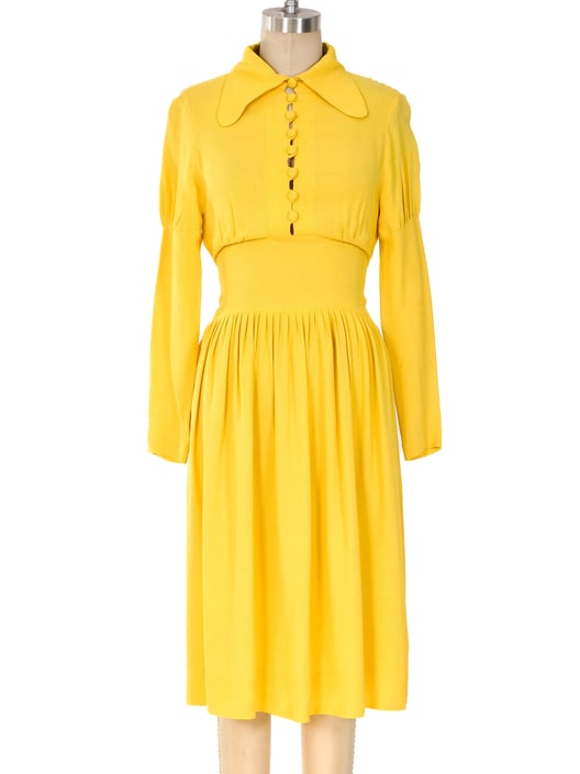 Ossie Clark Sunflower Crepe Dress