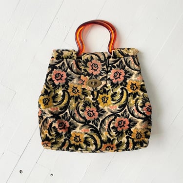1960s Tapestry Top Handle Bag 