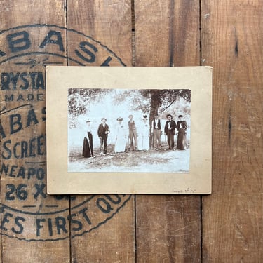 Antique Outdoor Croquet Group Photo Cabinet Card 