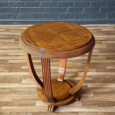 Art Deco Walnut Side Table Tier Side Table, c.1940’s 