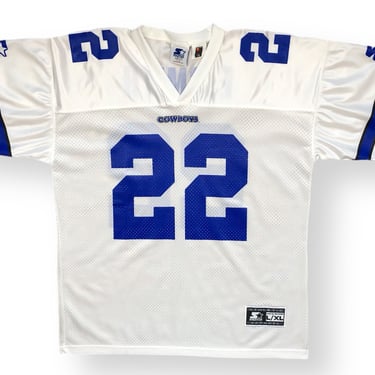 Vintage 1995 Starter Dallas Cowboys Emmitt Smith #22 NFL Football Away Jersey Size Large/XL 